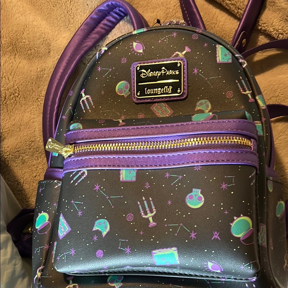 Loungefly Disney Parks Hocus Pocus Black and Purple Backpack